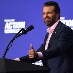 Spotted: Don Jr and Kimberly Guilfoyle Roaming a Crowded Hamptons Party Without Masks