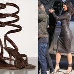 Is This Shoe OK? Bottega Veneta's Snake Print Wraparound High-Heel Sandals