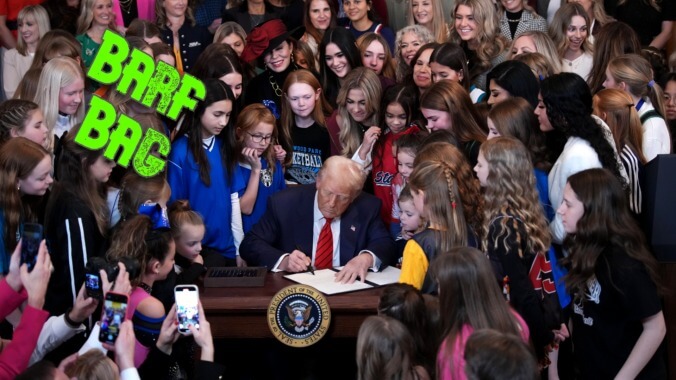 Sexual Assailant Surrounds Himself With Girls While Signing Decree Allowing Genital Inspections