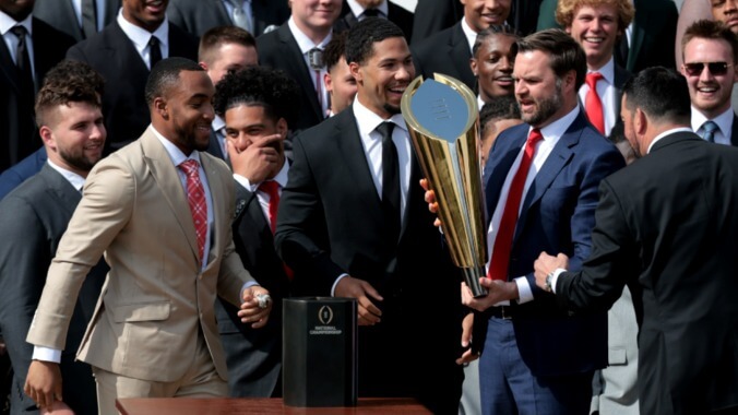 Man Known for Fumbling His Entire Existence Fumbles NCAA Trophy