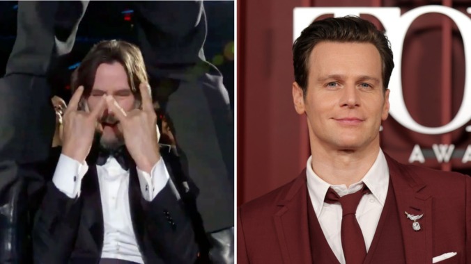Oh, To Be Keanu Reeves Getting Straddled by Jonathan Groff