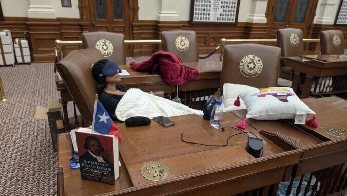 Texas GOP Ordered Dems to Sign a Hall Pass or Face Arrest. So This Rep. Slept in the Capitol.