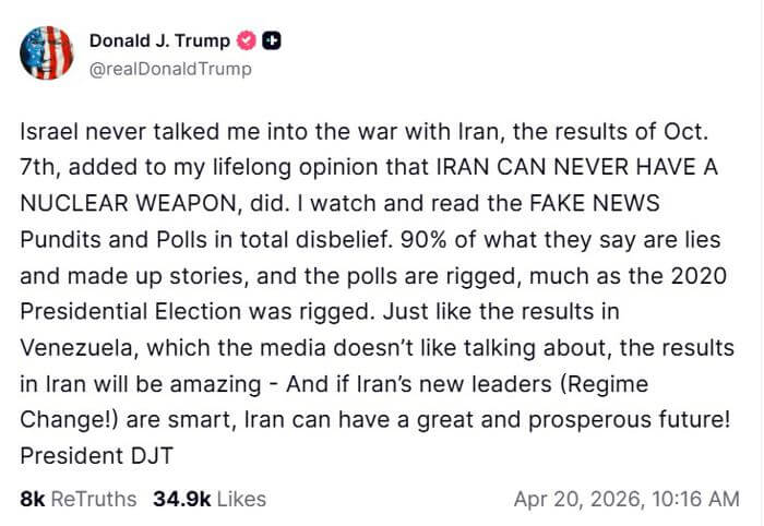 Donald Trump regime change, Iran War