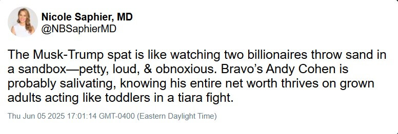 Dr. Nicole Saphier, Trump deleted tweets
