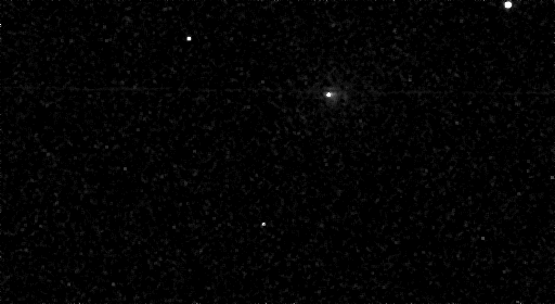 A series of images of 3I/ATLAS taken from a Mars orbiter with a black universe behind it and a few dots of light 