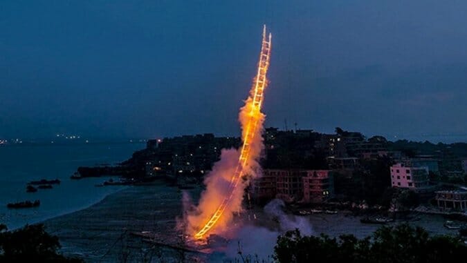 Artist Creates a Flaming Stairway to Heaven for His Grandmother’s Birthday