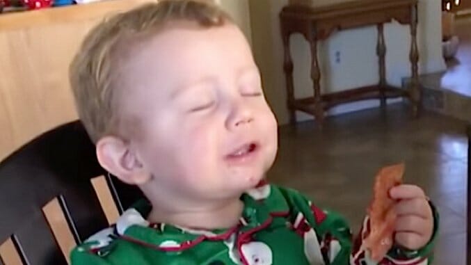 Watch This Baby Eat Bacon For the First Time