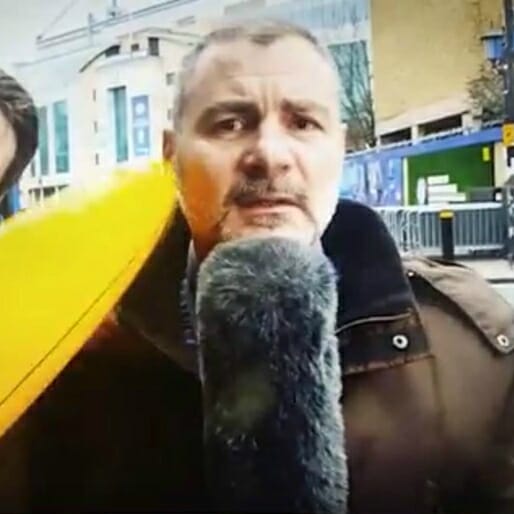 Watch: A Reporter Has A Run-In With An Inflatable Banana On Transfer Deadline Day