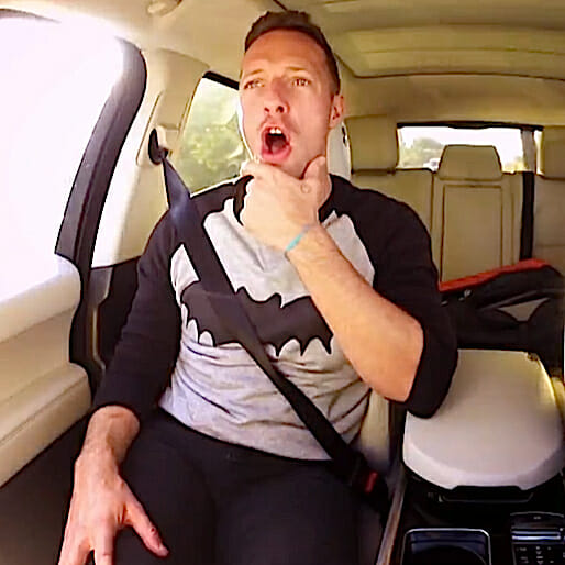 Here's 15 Minutes of Coldplay's Chris Martin Singing in a Car with James Corden