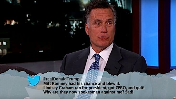 Watch Mitt Romney Read Mean Tweets From Donald Trump Himself