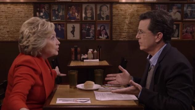 Watch Colbert Interview Hillary Clinton at Carnegie Deli