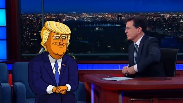 Watch Cartoon Trump Reveal His True Self to Stephen Colbert