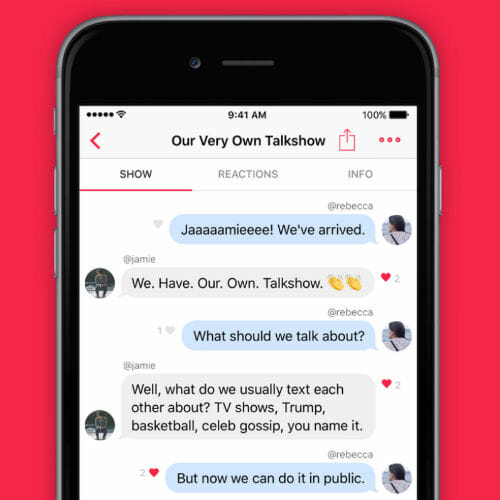 Talkshow App (iOS): Texting in Public