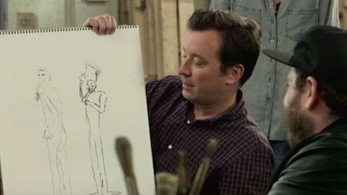 Watch Jonah Hill and Jimmy Fallon Try to Draw a Nude Model