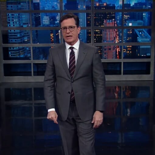 Watch Stephen Colbert Willingly Sign His Name on Trump's Enemy List