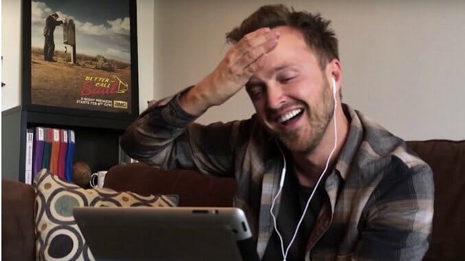 Watch Aaron Paul React to Infamous Squat Cobbler Video from Better Call Saul