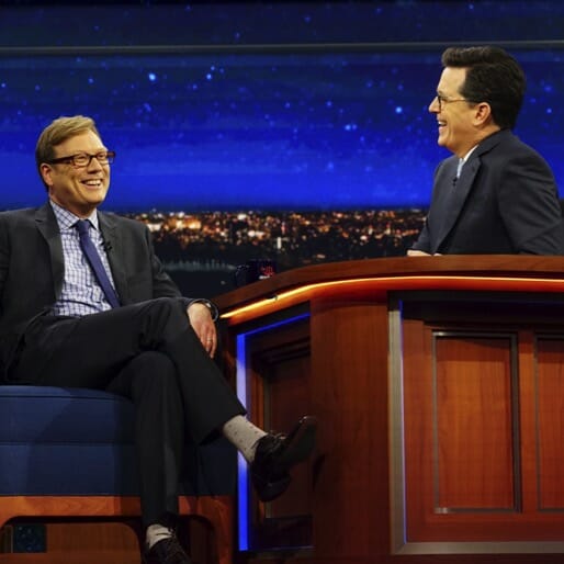 Watch Stephen Colbert and Andy Daly Talk Review, Pancakes and Sex Dolls