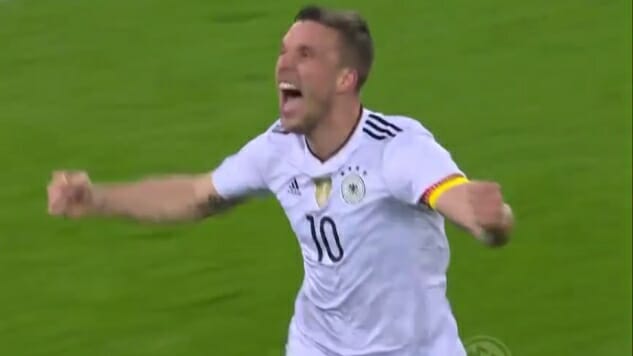 WATCH: Lukas Podolski’s Incredible Screamer In His Last Game For Germany