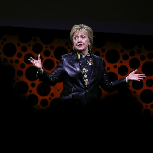 We Still Live in a World Where People Think That Hillary Clinton Wearing a Leather Jacket is Somehow Triumphant