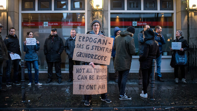 Anti-Erdogan Demonstration Outside Turkish Embassy Turns Violent