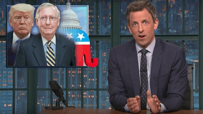 Watch Seth Meyers Take “A Closer Look” at Comey Tapes and Senate Trumpcare