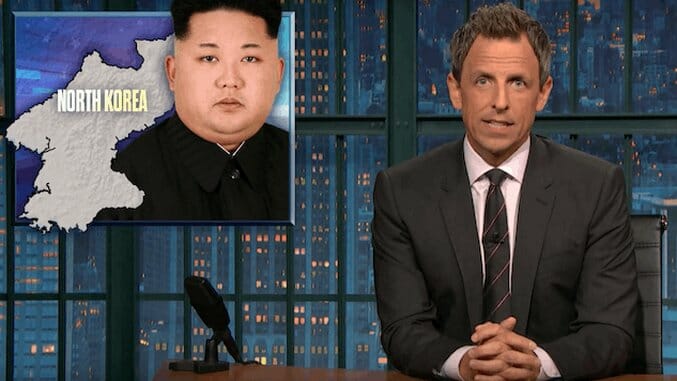 Seth Meyers Takes a Closer Look at Trump’s Nuclear Twitter War With North Korea