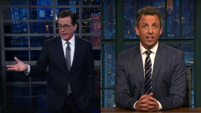Stephen Colbert, Seth Meyers Weigh in on Trump’s Revealing Press Conference