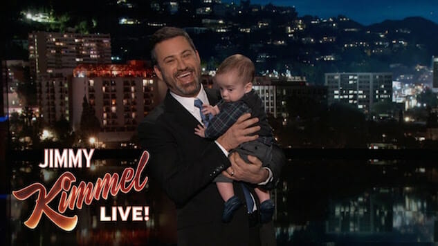 Watch Jimmy Kimmel Return to His Talk Show and Promote Children’s Healthcare With His Baby Son