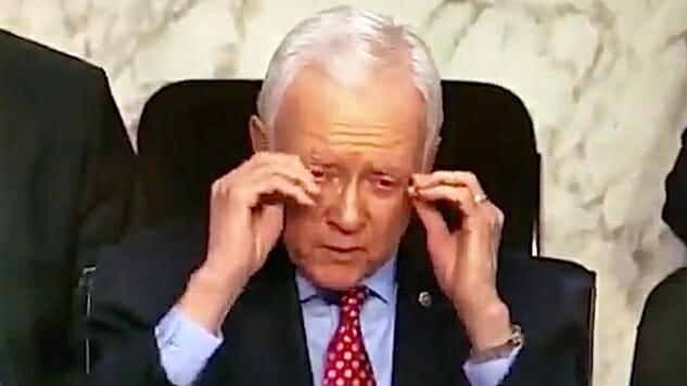 BREAKING: Here’s Orrin Hatch Removing a Phantom Pair of Glasses Like a Real Fool