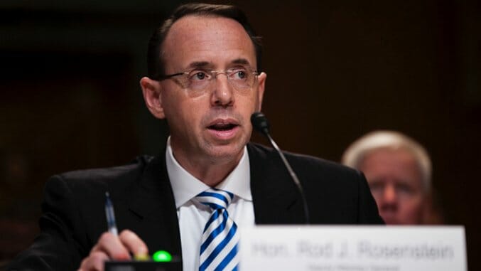 Rod Rosenstein, Who Actually Has a Bit of Integrity, Says He Won’t Fire Mueller at Trump’s Behest