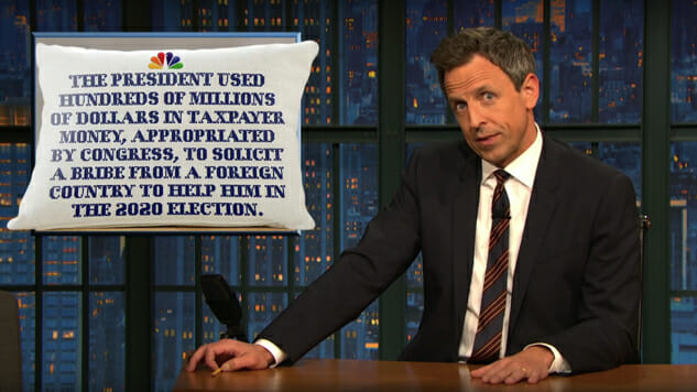 Watch Seth Meyers Recap the “Jaw-Dropping” Second Week of Impeachment Hearings