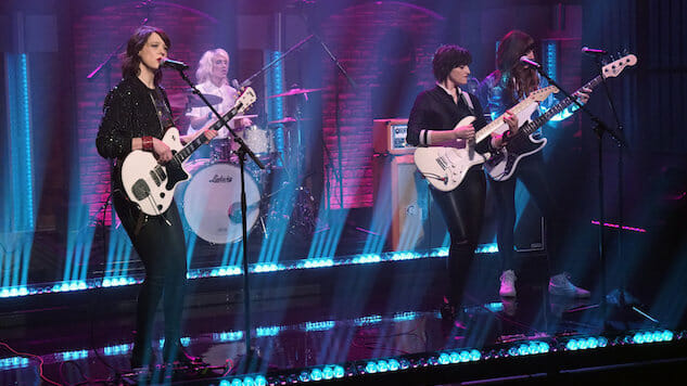 Watch Ex Hex Shred Through “Cosmic Cave” on Seth Meyers