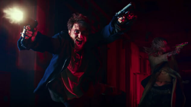 Daniel Radcliffe and Samara Weaving Shoot ’em up in Bonkers Guns Akimbo Trailer