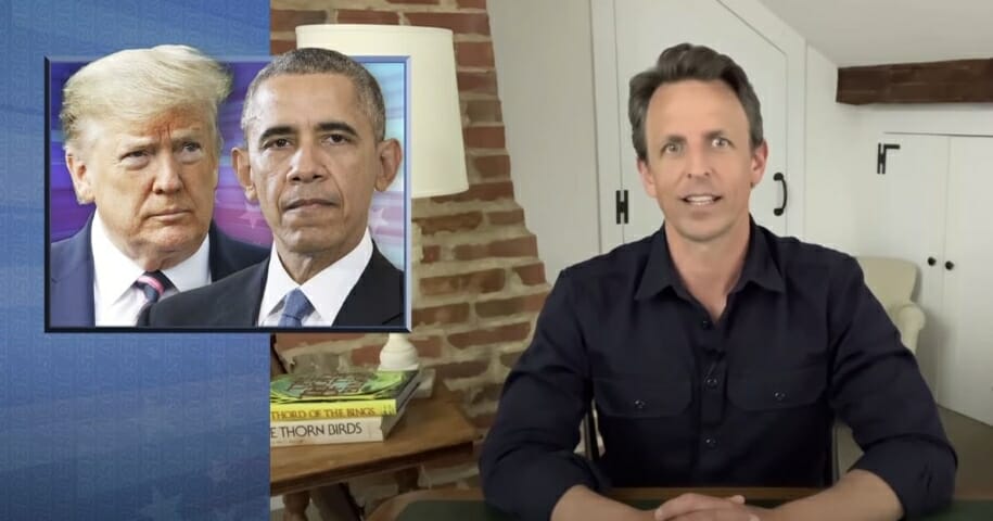 Seth Meyers Takes a Closer Look at Trump’s Fake “ObamaGate” Nonsense and Obama’s Criticism of the Coronavirus Response