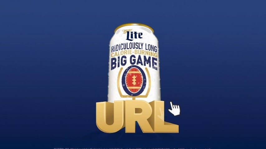 Miller Lite’s Cheeky Super Bowl Ad Swipes at Michelob Ultra and Features an 836-Character URL