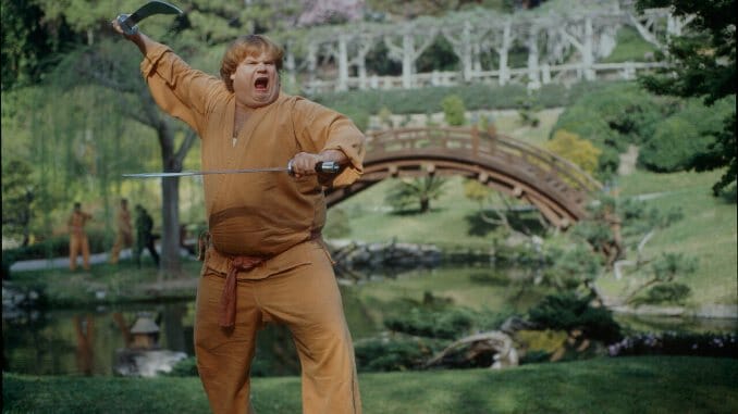 Beverly Hills Ninja and Chris Farley Almost Skewered Insensitivity 25 Years Ago