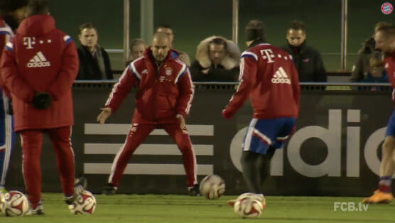 Pep Guardiola Trains with Bayern Munich Players