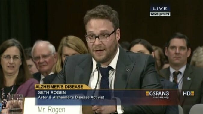 Seth Rogen Gives Hilarious and Heartfelt Senate Testimony About Alzheimer’s