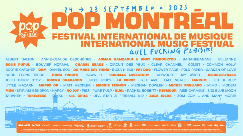 POP Montréal Announces First Wave of 2025 Lineup: Chanel Beads, U.S. Girls, and More